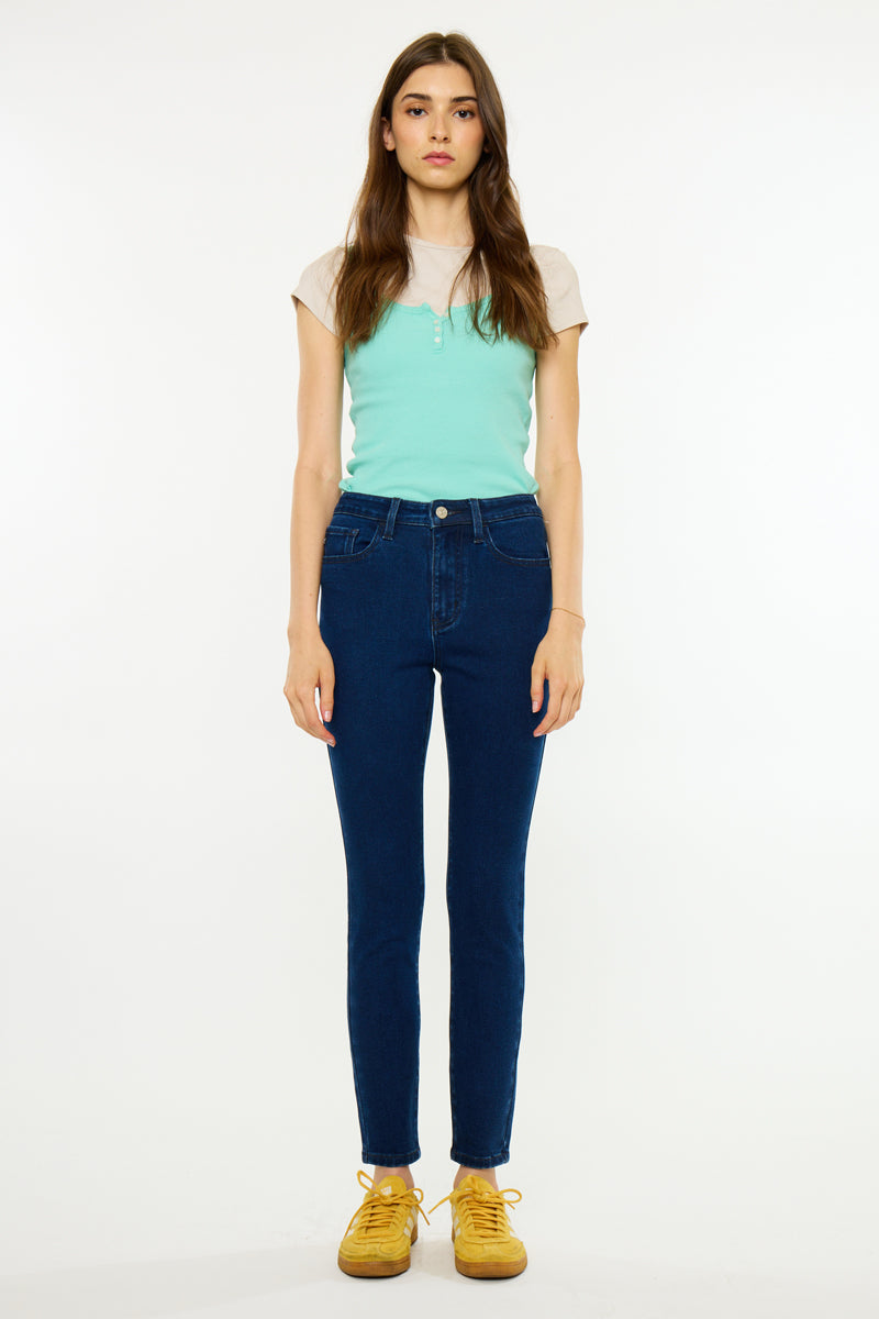 Women's High Rise Ankle Skinny Jeans - Dark Wash / Light Wash - view 6