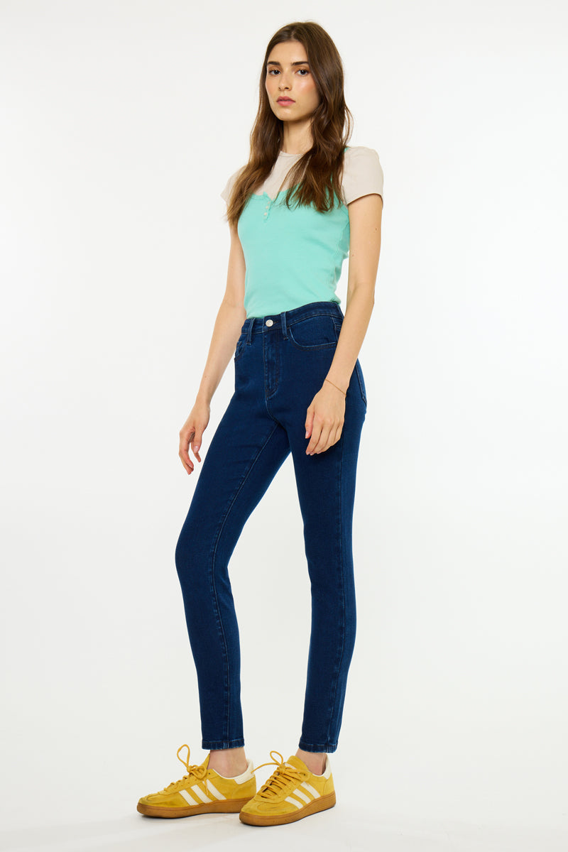 Women's High Rise Ankle Skinny Jeans - Dark Wash / Light Wash - view 3