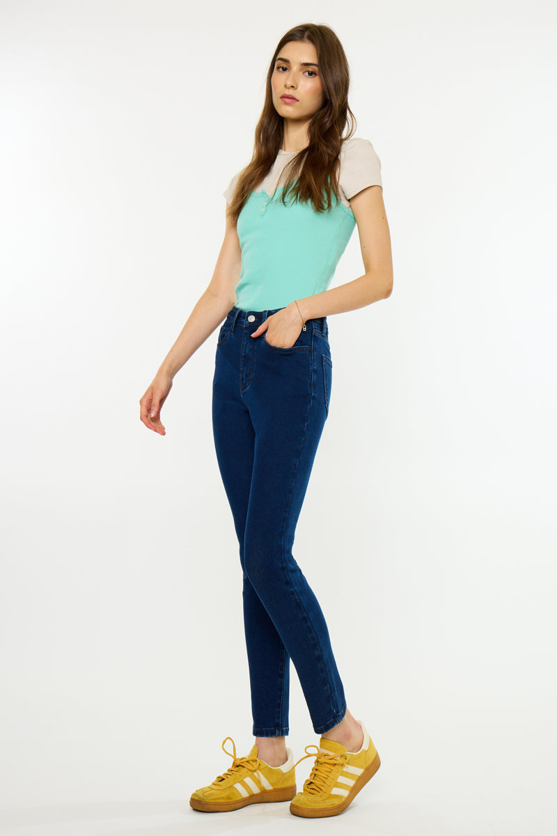Women's High Rise Ankle Skinny Jeans - Dark Wash / Light Wash - view 4
