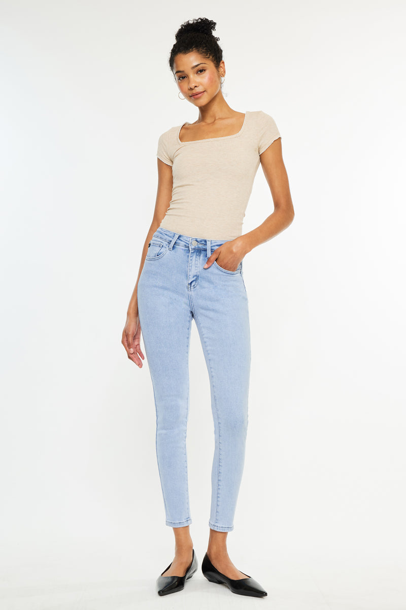 Women's High Rise Ankle Skinny Jeans - Dark Wash / Light Wash - view 17