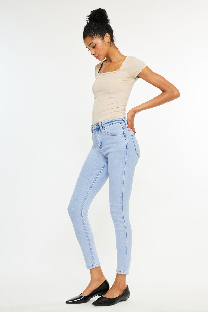 Women's High Rise Ankle Skinny Jeans - Dark Wash / Light Wash - view 19