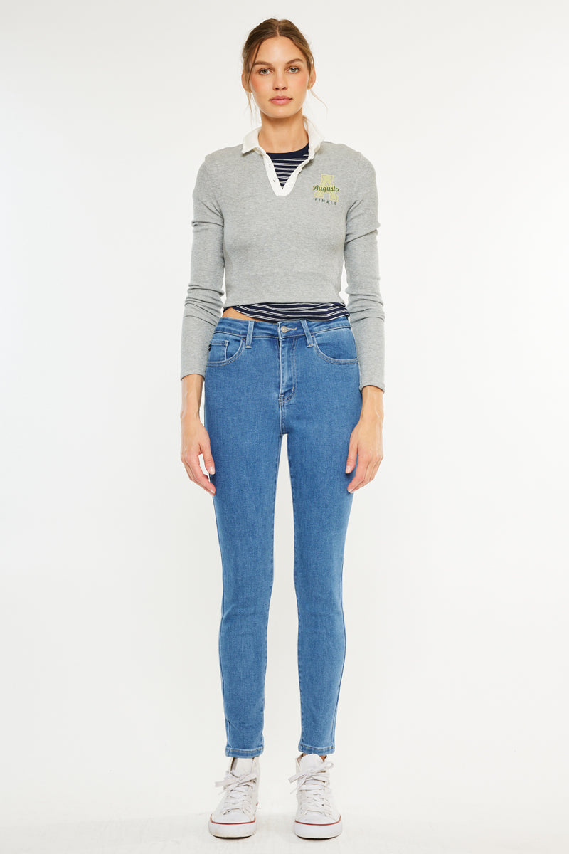 Women's High Rise Ankle Skinny Jeans - Dark Wash / Light Wash - view 13