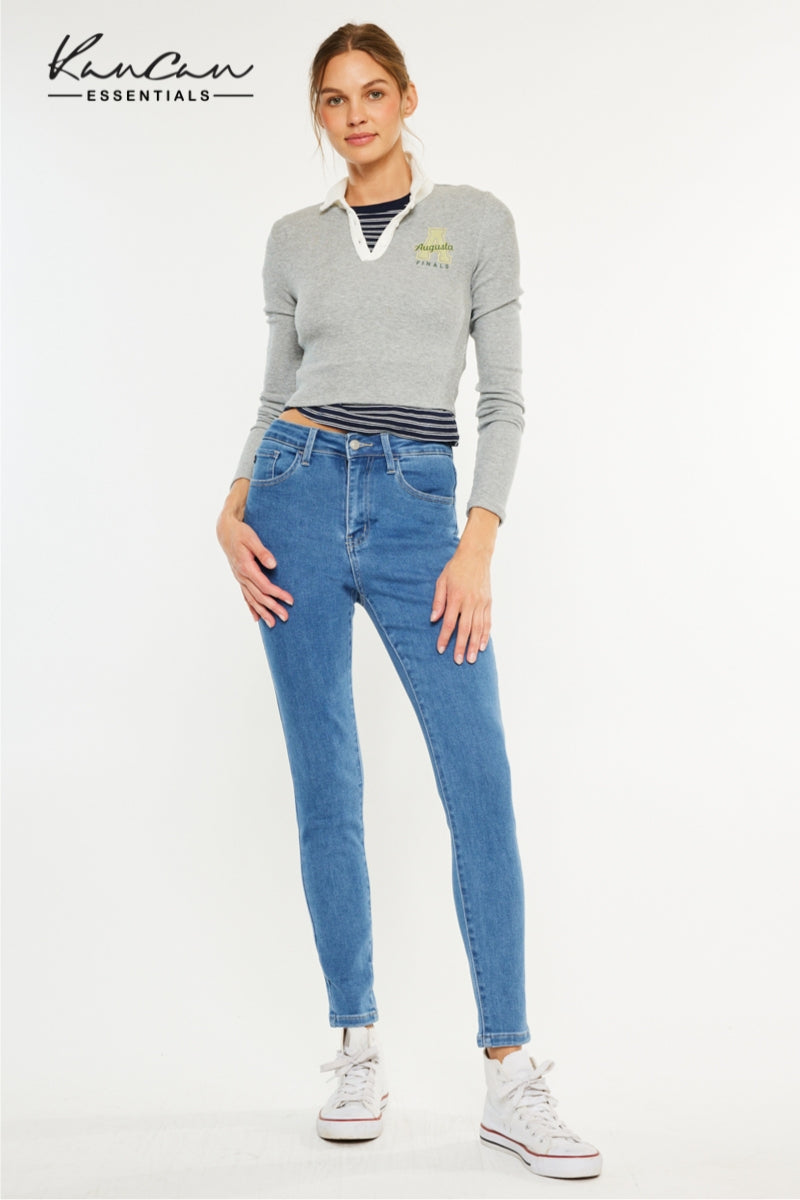 Women's High Rise Ankle Skinny Jeans - Dark Wash / Light Wash - view 8