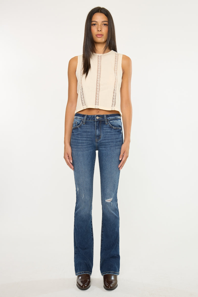 Women's High Rise Skinny Bootcut Jeans - Dark Wash - view 5