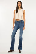 Women's High Rise Skinny Bootcut Jeans - Dark Wash