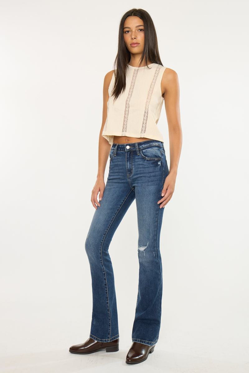 Women's High Rise Skinny Bootcut Jeans - Dark Wash - view 4