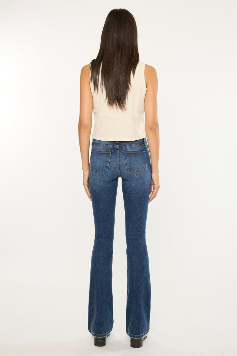 Women's High Rise Skinny Bootcut Jeans - Dark Wash - view 6