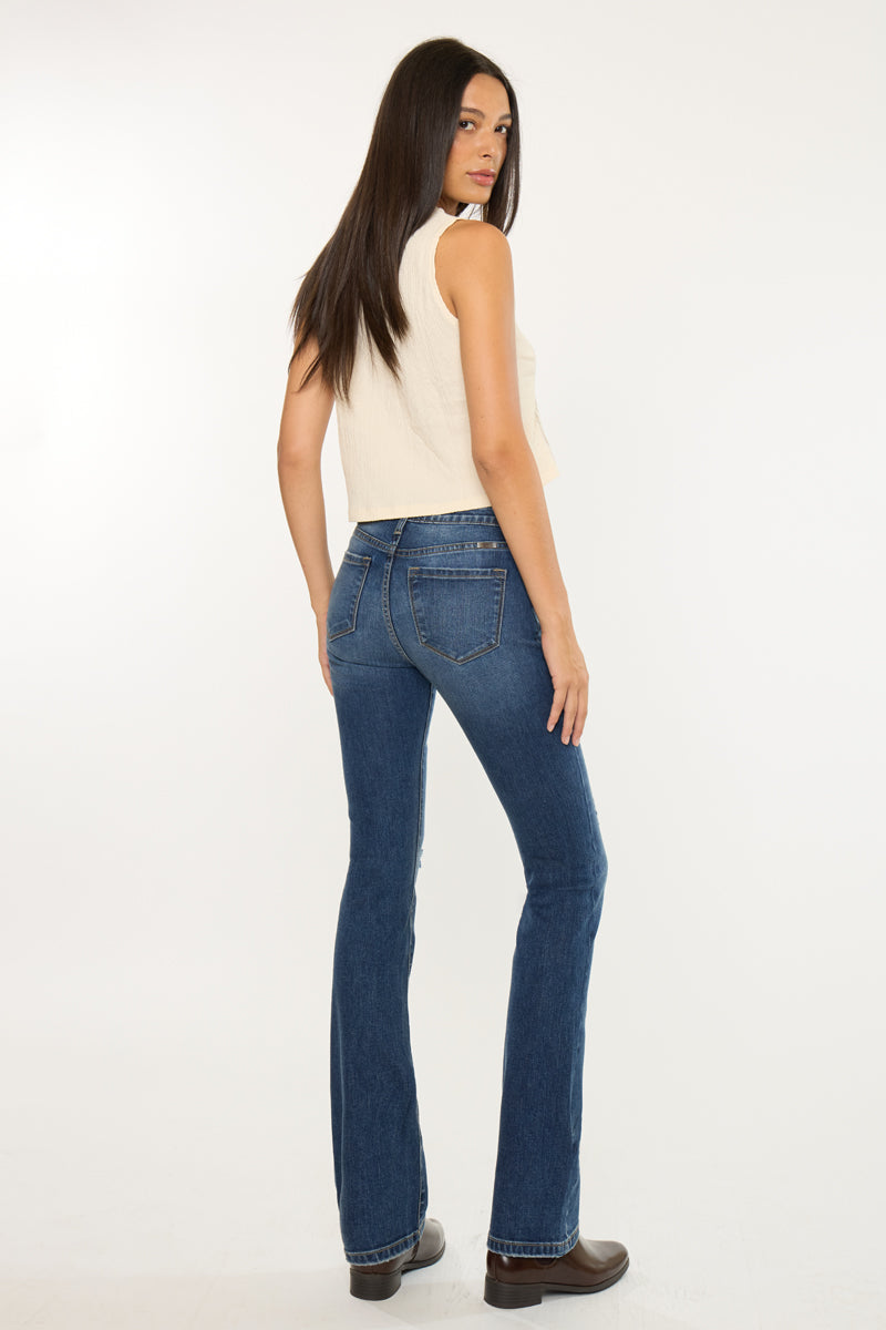 Women's High Rise Skinny Bootcut Jeans - Dark Wash - view 2