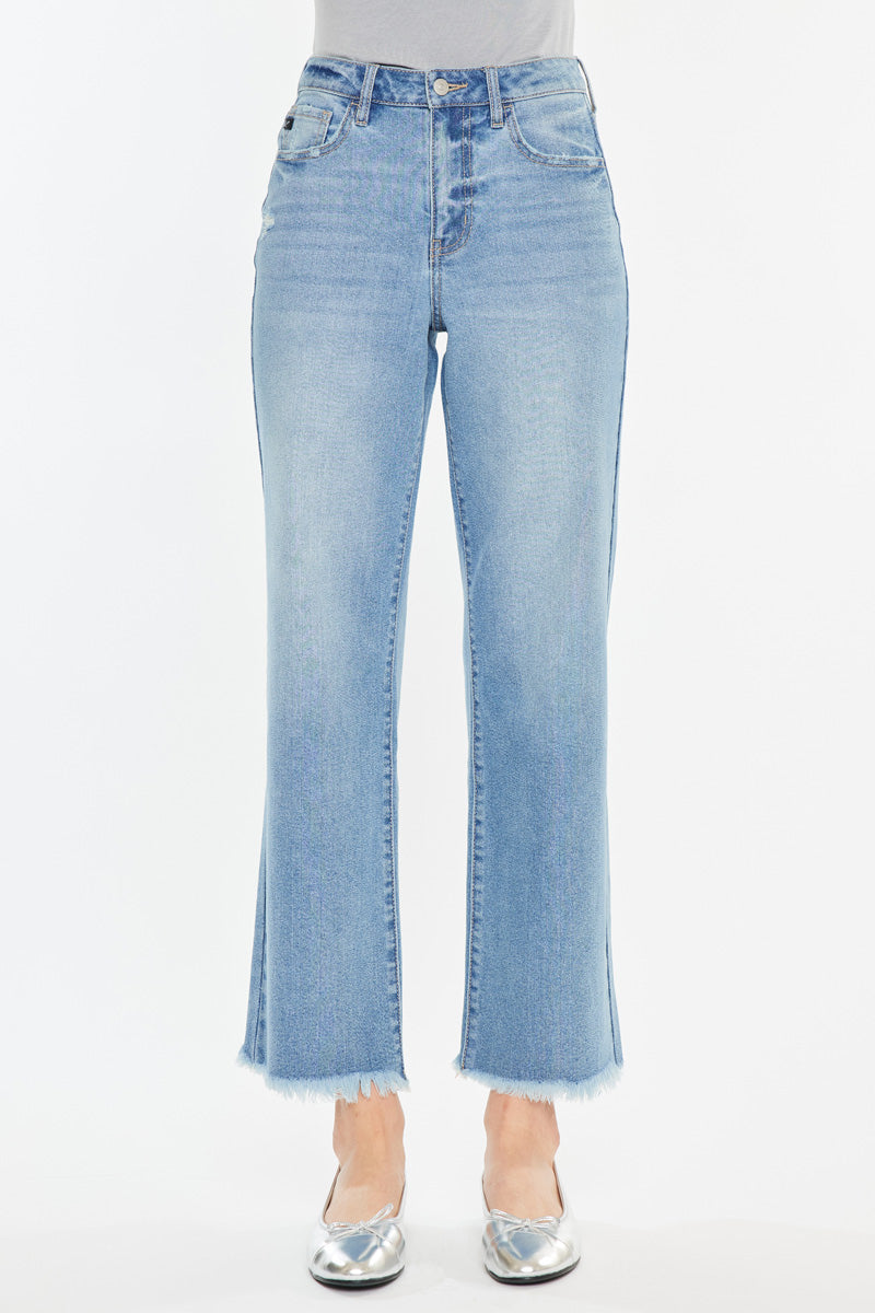 Women's High Rise Slim Wide Leg Jeans - Medium Wash - view 6