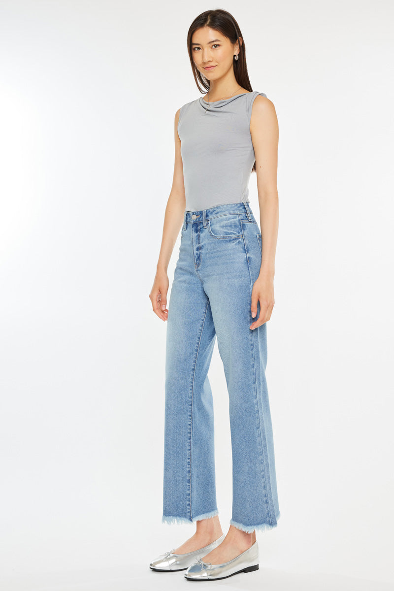 Women's High Rise Slim Wide Leg Jeans - Medium Wash - view 4
