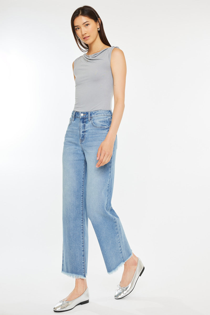 Women's High Rise Slim Wide Leg Jeans - Medium Wash - view 5