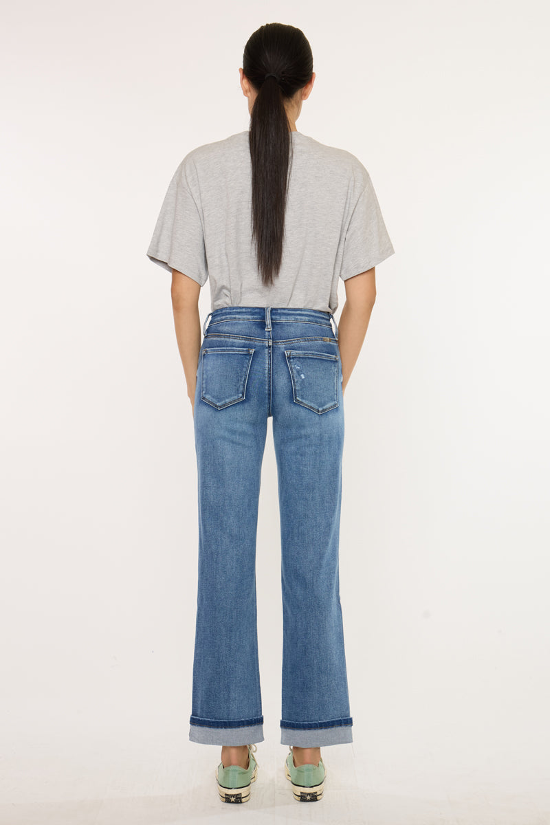 Women's Mid Rise Straight Jeans - Medium Wash - view 7