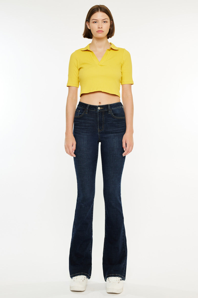 Women's High Rise Bootcut Jeans - Dark Wash - Dark Wash