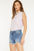 Women's Mid Rise Denim Shorts - Medium Wash - view 2