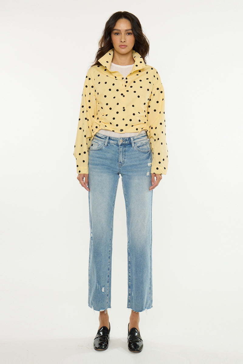 Women's Mid Rise Straight Leg Jeans - Mid-Dark - view 6