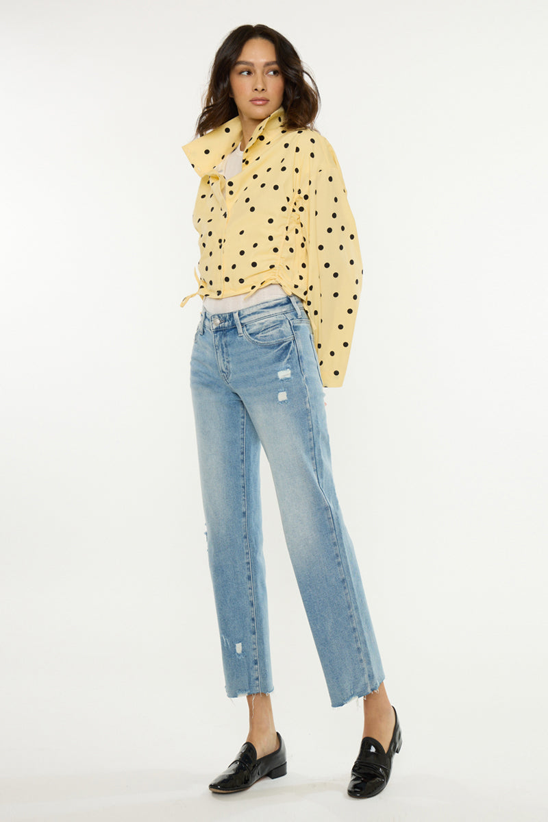 Women's Mid Rise Straight Leg Jeans - Mid-Dark - view 5