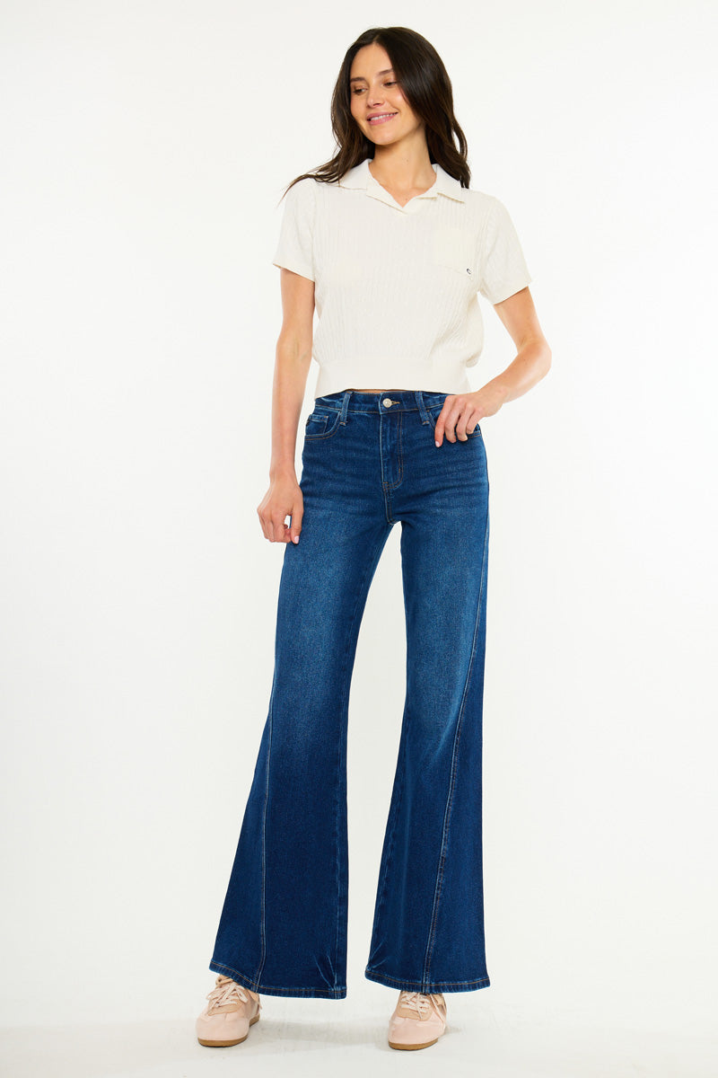 Women's High Rise Flare Jeans - Dark Wash - view 3