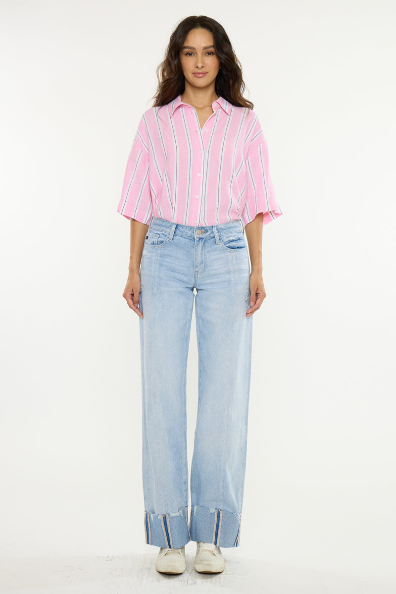 Women's Low Rise Straight Jeans - Light Wash - view 7