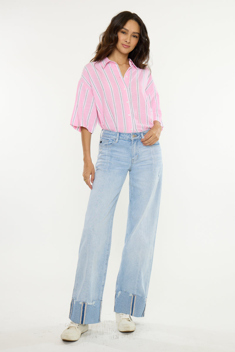 Women's Low Rise Straight Jeans - Light Wash - view 3