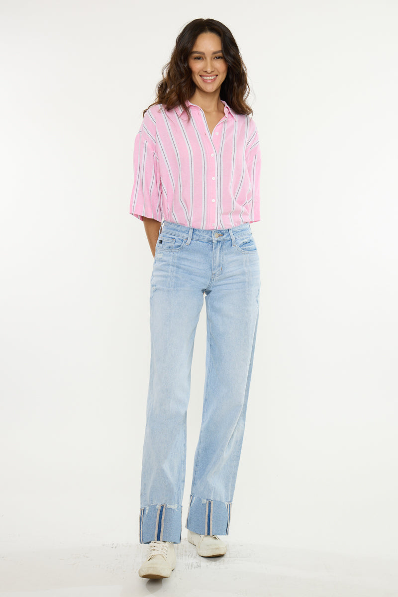 Women's Low Rise Straight Jeans - Light Wash - view 4