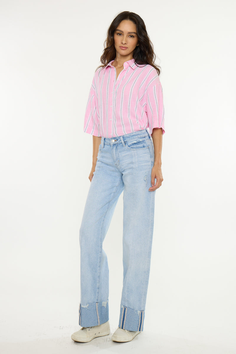 Women's Low Rise Straight Jeans - Light Wash - view 5