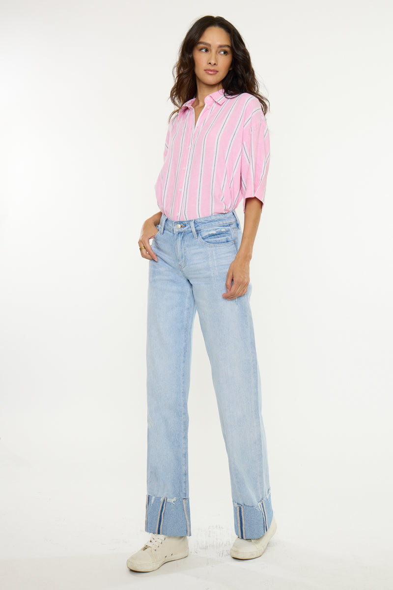 Women's Low Rise Straight Jeans - Light Wash - view 6
