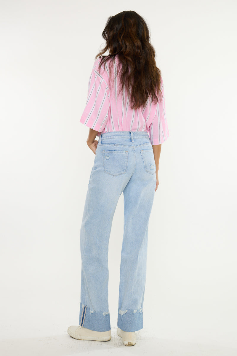 Women's Low Rise Straight Jeans - Light Wash