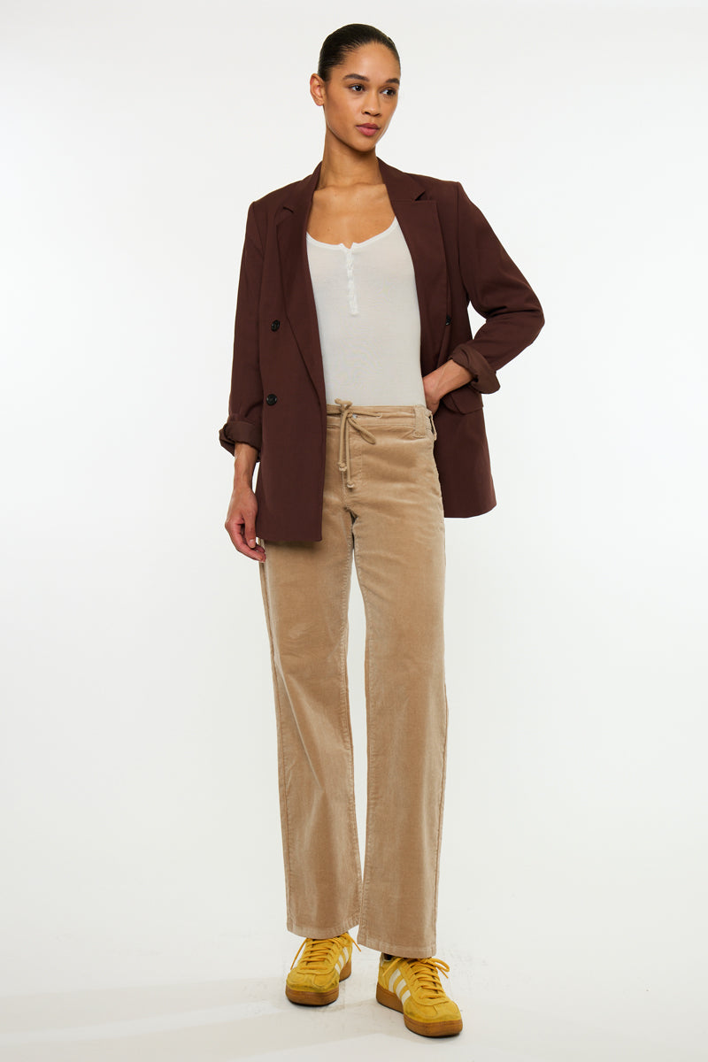 Women's Low Rise Loose Straight Jeans - Tan - view 3