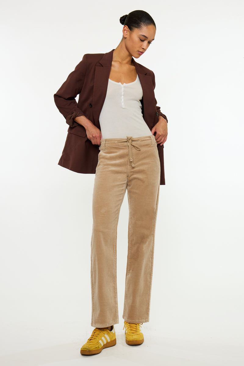 Women's Low Rise Loose Straight Jeans - Tan