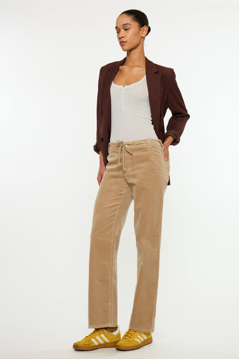 Women's Low Rise Loose Straight Jeans - Tan - view 4