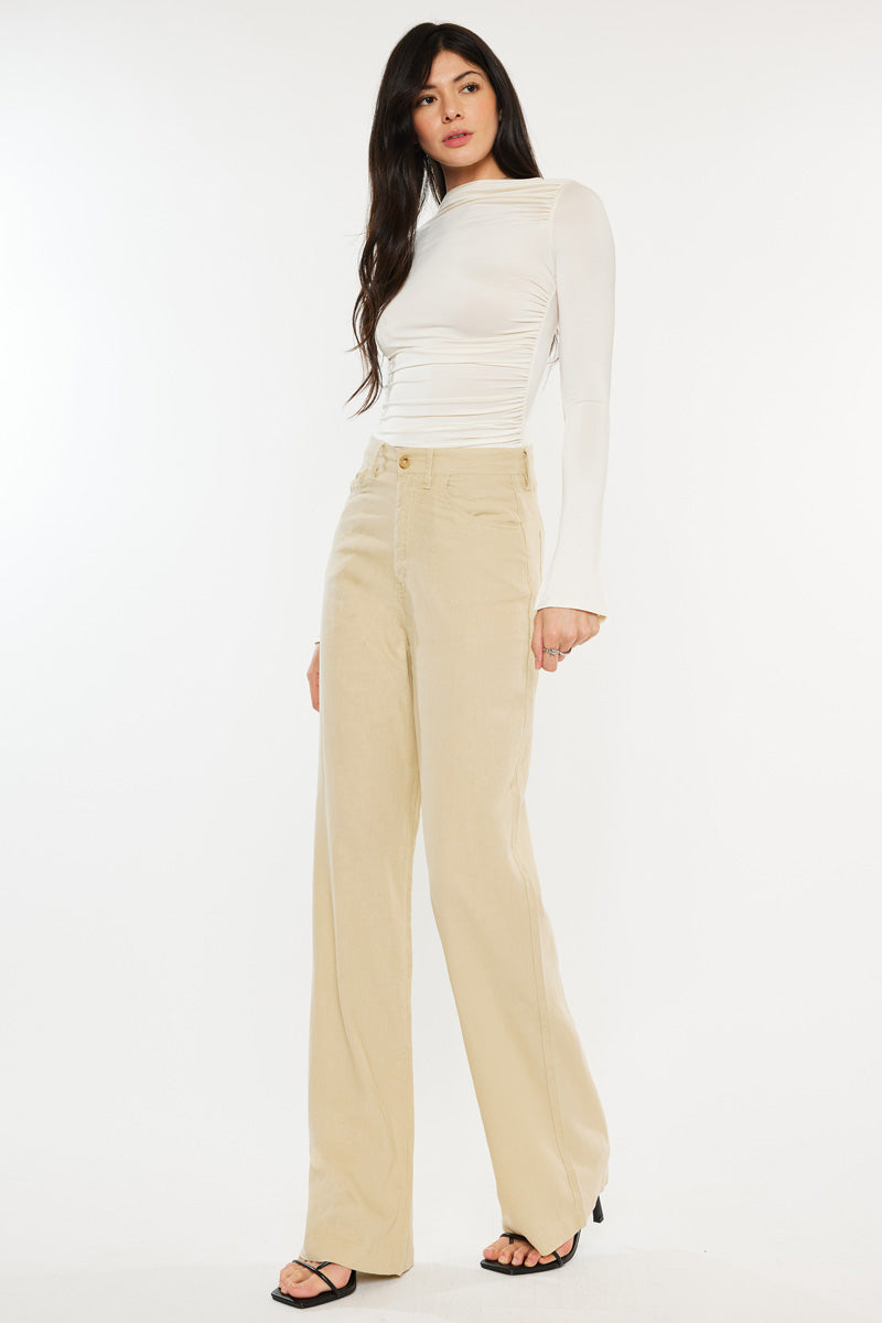 Women's High Rise Straight Jeans - Beige - view 5