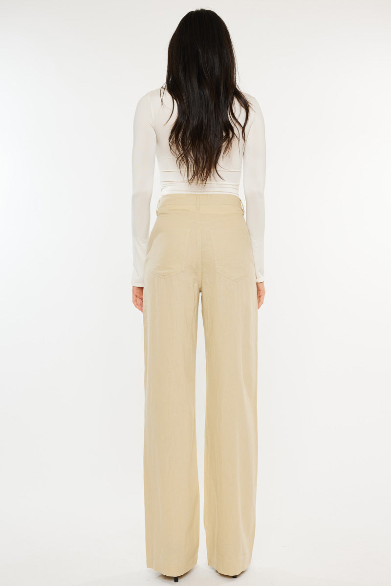 Women's High Rise Straight Jeans - Beige - view 2