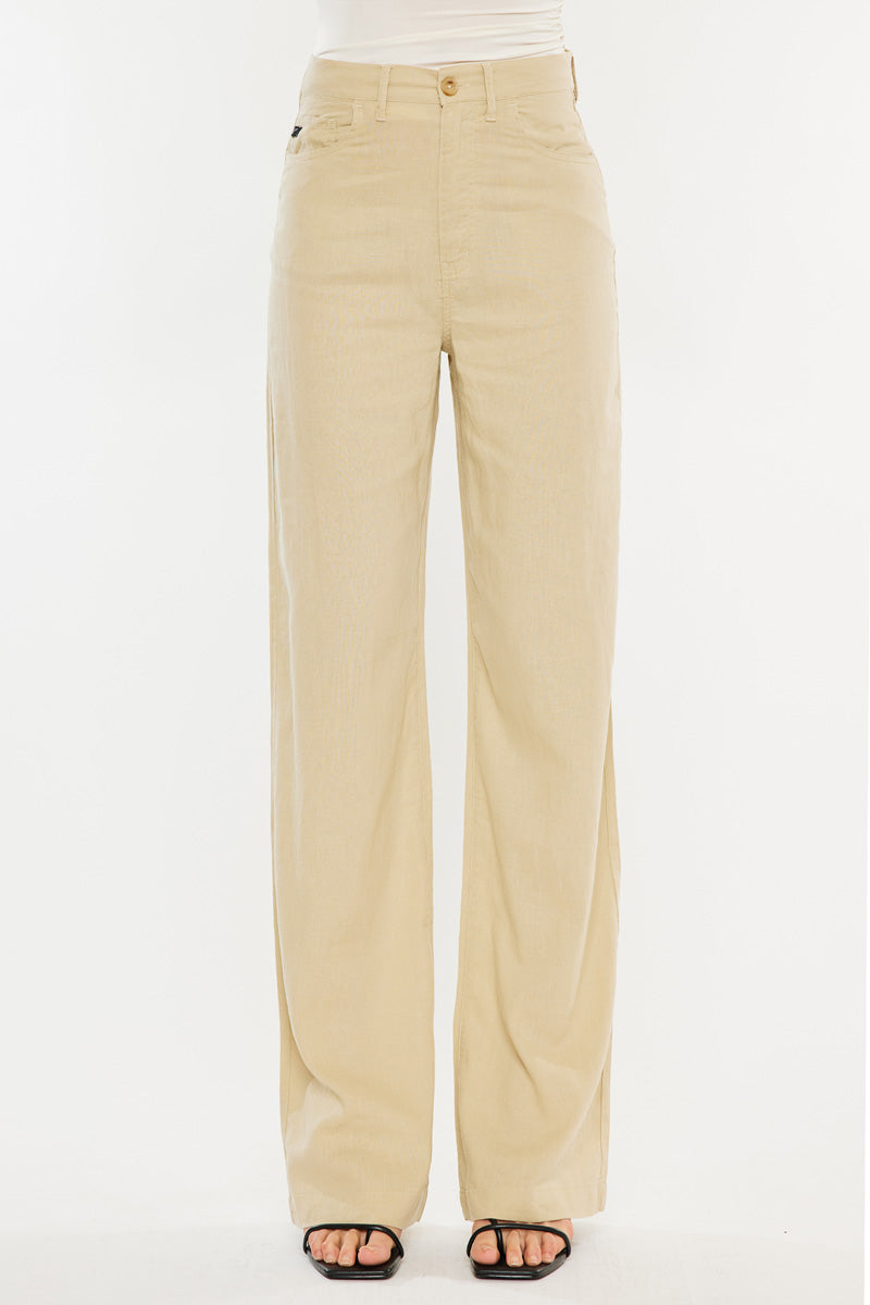 Women's High Rise Straight Jeans - Beige - view 7