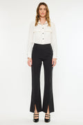 Women's Ultra High Rise Flare Satin Pants - Black