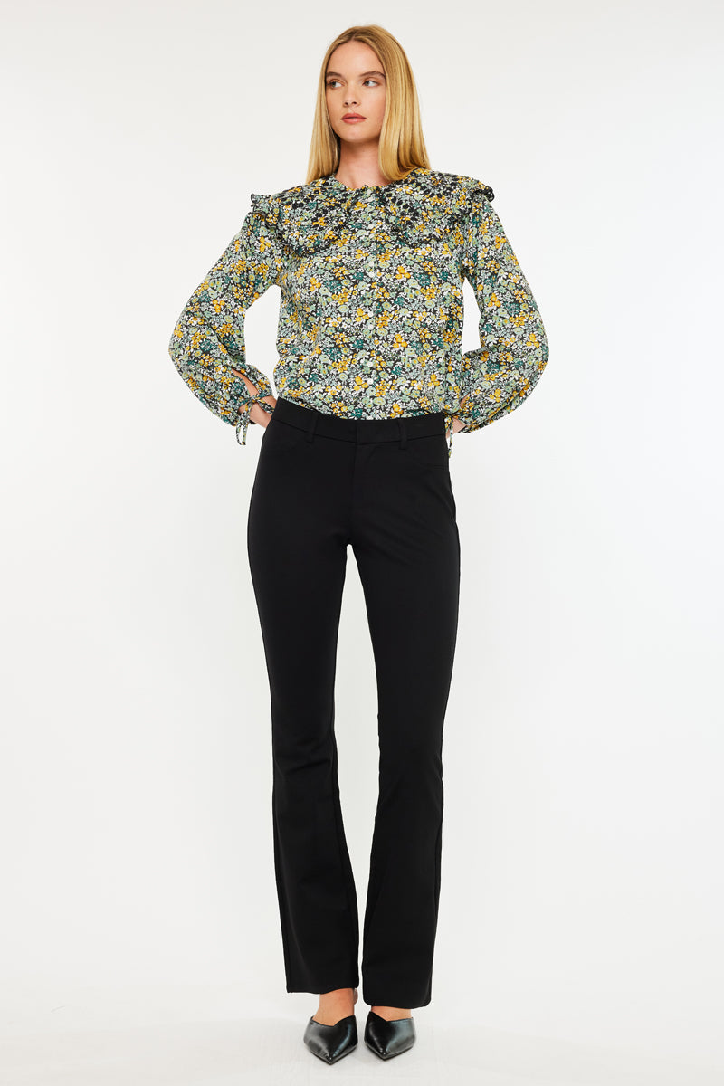 Women's Mid Rise Ponte Bootcut Jeans - Black - view 3