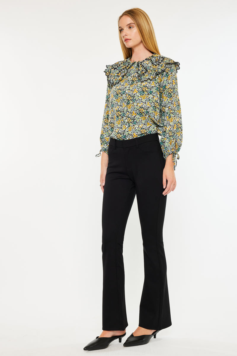 Women's Mid Rise Ponte Bootcut Jeans - Black - view 4
