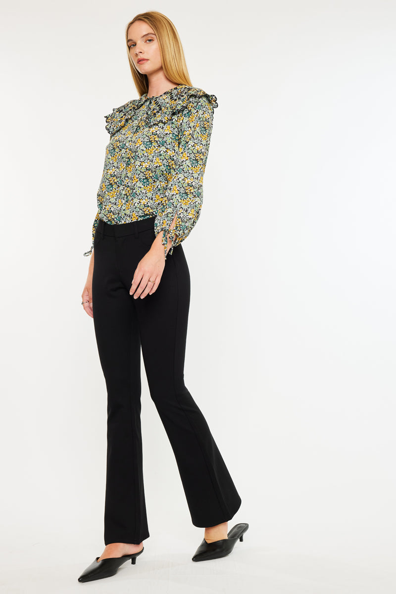 Women's Mid Rise Ponte Bootcut Jeans - Black - view 6