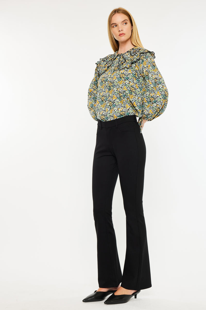 Women's Mid Rise Ponte Bootcut Jeans - Black - view 5