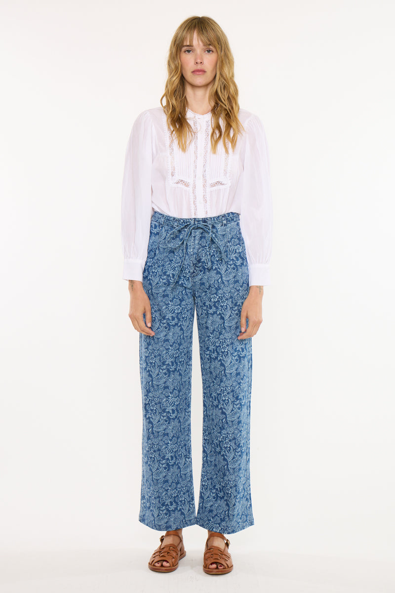 Women's High Rise Wide Leg Jeans - Medium Wash - Medium Wash (Style 118) - view 6