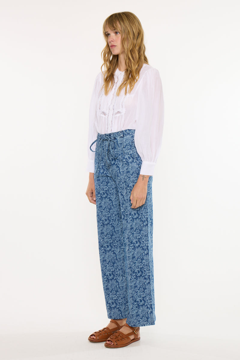 Women's High Rise Wide Leg Jeans - Medium Wash - Medium Wash (Style 118) - view 4