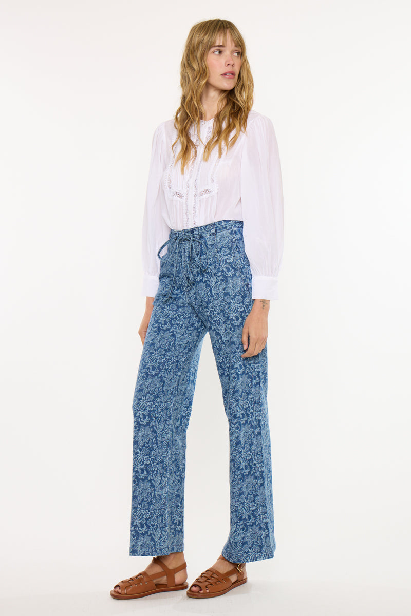 Women's High Rise Wide Leg Jeans - Medium Wash - Medium Wash (Style 118) - view 5