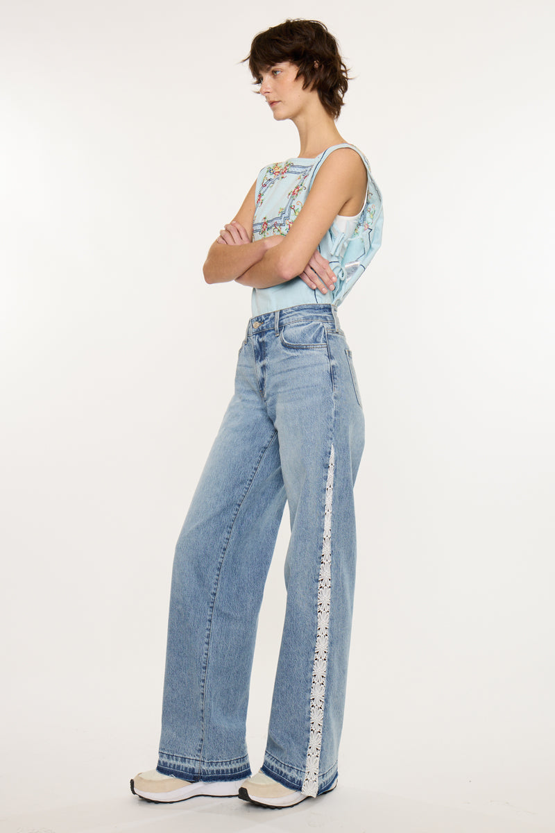 Women's High Rise Wide Leg Jeans - Medium Wash - view 3