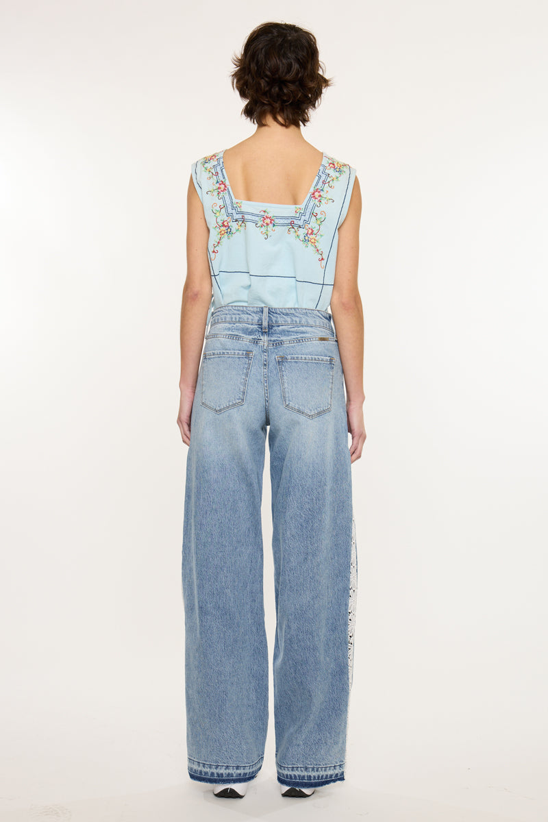 Women's High Rise Wide Leg Jeans - Medium Wash - view 5