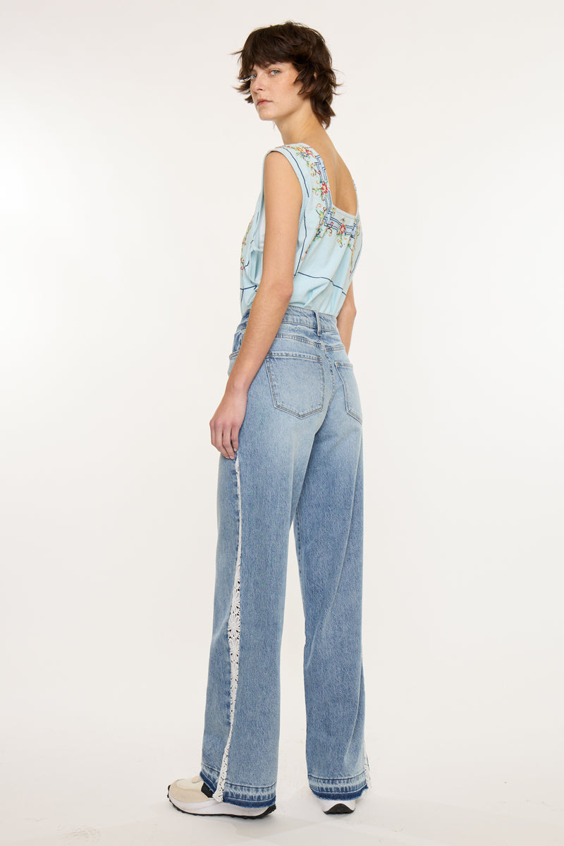 Women's High Rise Wide Leg Jeans - Medium Wash - view 6