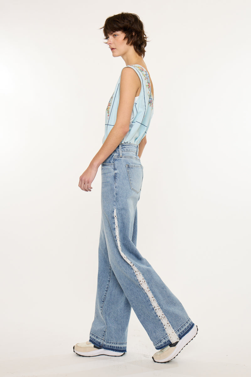 Women's High Rise Wide Leg Jeans - Medium Wash - view 7