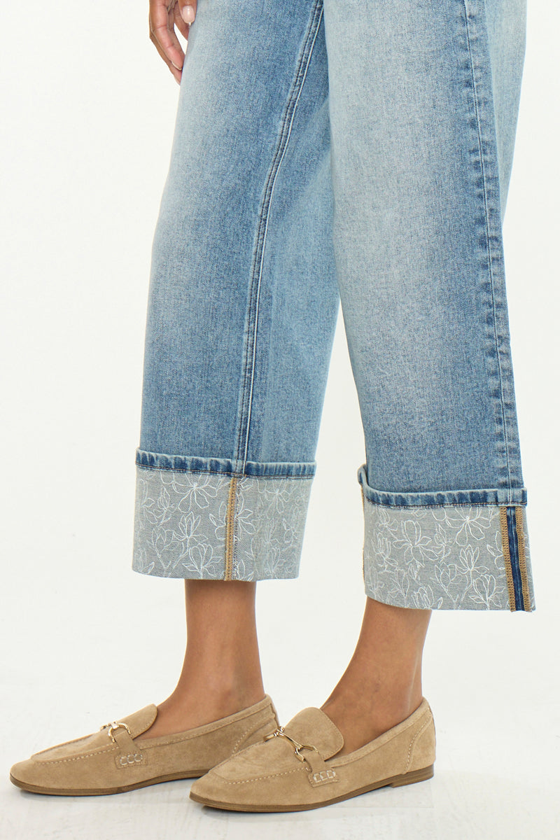 Women's Mid Rise Crop Wide Leg Jeans - Medium Wash - Medium Wash - view 5