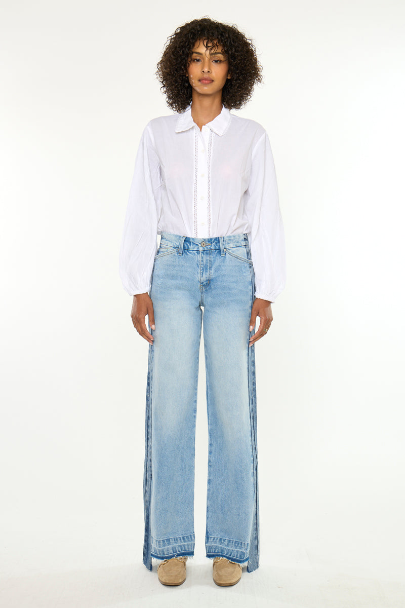 Women's High Rise Wide Leg Jeans - Medium Wash - Medium Wash - view 6