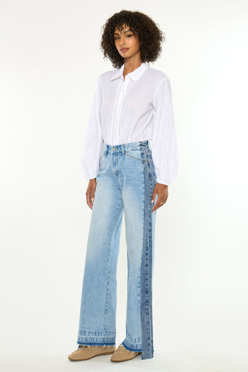 Women's High Rise Wide Leg Jeans - Medium Wash - Medium Wash - view 3