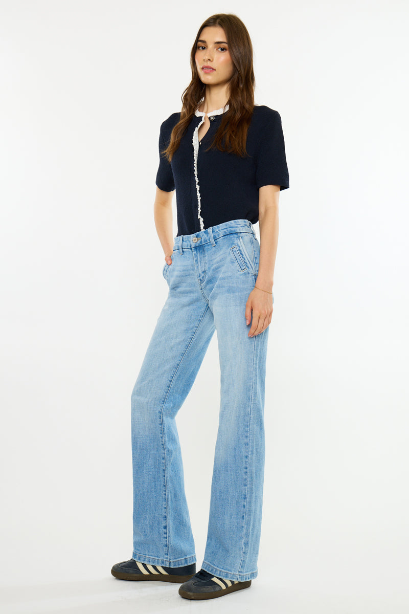Women's Low Rise Bootcut Jeans - Medium Light - view 4