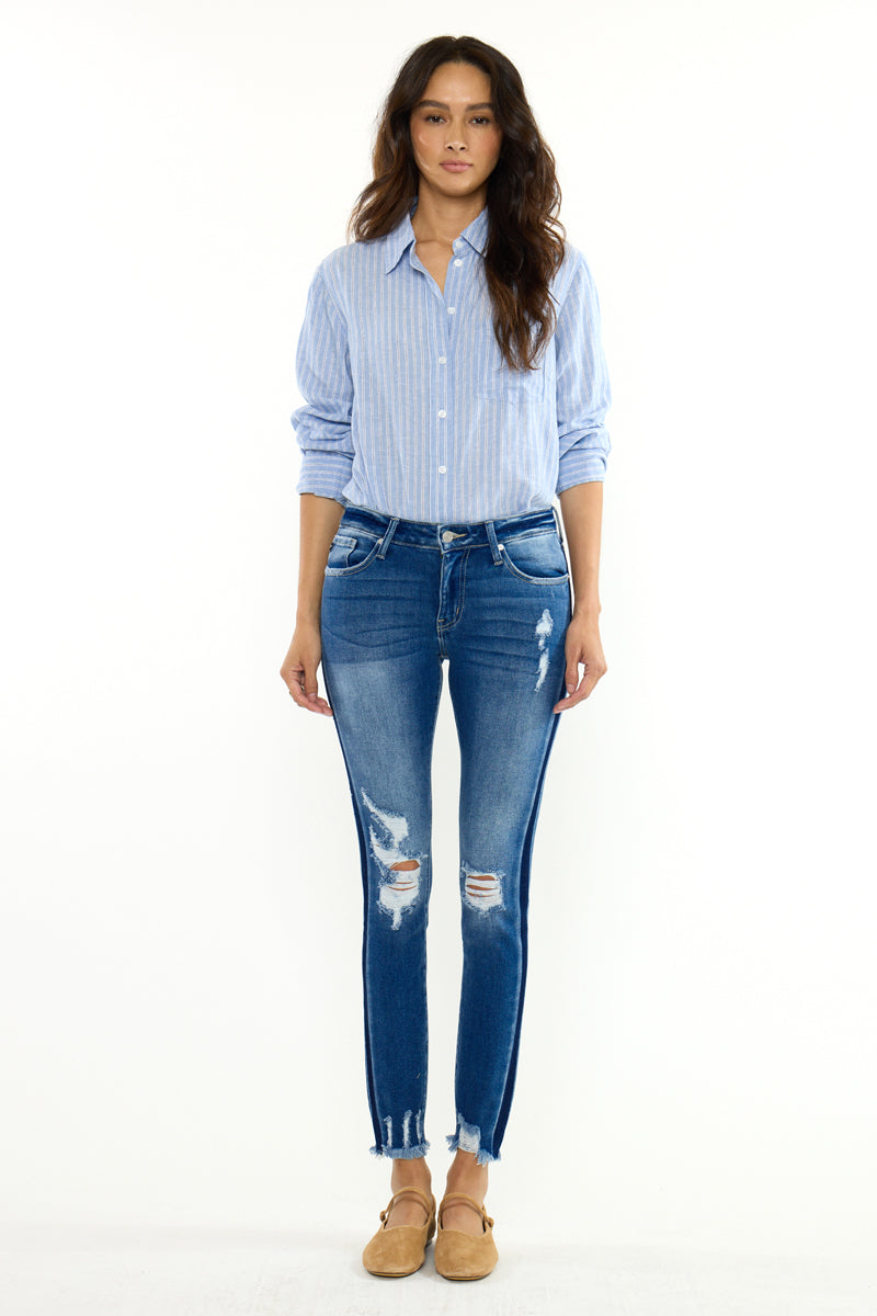 Women's Mid Rise Ankle Skinny Jeans - Medium Wash - view 5
